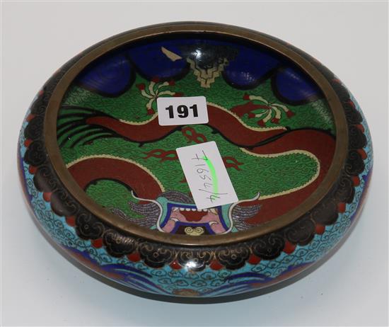 Chinese cloisonne enamel bowl